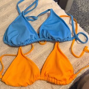 Blue and Orange Bikini Top